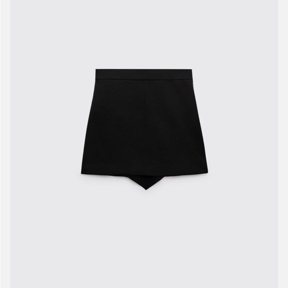 Zara Rhinestone Lined Hem Black Mini Skirt - Picture 4 of 4